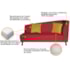 Recamier Heitor 185cm com Almofada Lado Esquerdo Suede Vermelho/Amarelo - Amarena Móveis