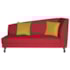 Recamier Heitor 185cm com Almofada Lado Esquerdo Suede Vermelho/Amarelo - Amarena Móveis