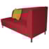 Recamier Heitor 185cm com Almofada Lado Esquerdo Suede Vermelho/Amarelo - Amarena Móveis