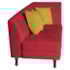 Recamier Heitor 185cm com Almofada Lado Esquerdo Suede Vermelho/Amarelo - Amarena Móveis