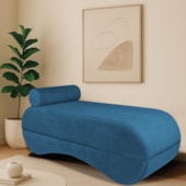 Recamier Luxo conforto Max 140cm Linho Azul Royal