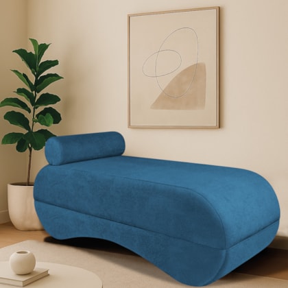 Recamier Luxo conforto Max 140cm Linho Azul Royal