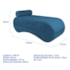 Recamier Luxo conforto Max 140cm Linho Azul Royal