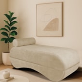 Recamier Luxo conforto Max 140cm Linho Bege