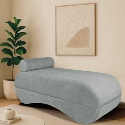 Recamier Luxo conforto Max 140cm Linho Cinza Claro