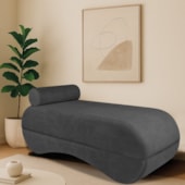 Recamier Luxo conforto Max 140cm Linho Cinza Escuro