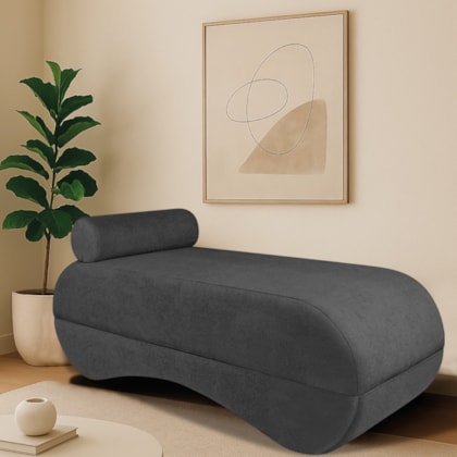 Recamier Luxo conforto Max 140cm Linho Cinza Escuro