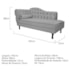 Recamier Namoradeira Sofá 2 Lugares Juliana 185cm Lado Direito Corano Cinza Luis XV Capitonê Sala Quarto Escritório Consultório - AM Decor