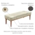 Recamier Santorini SPZ 140cm Veludo Bege