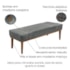 Recamier Santorini SPZ 90cm Veludo Bege