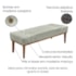 Recamier Santorini SPZ 90cm Veludo Prata