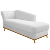 Recamier Vanessa 140cm Lado Direito Corano Branco - Amarena Móveis