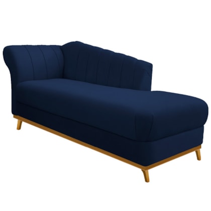 Recamier Vanessa 140cm Lado Direito Suede Azul Marinho - Amarena Móveis