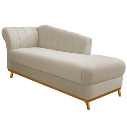 Recamier Vanessa 140cm Lado Direito Suede Bege - Amarena Móveis