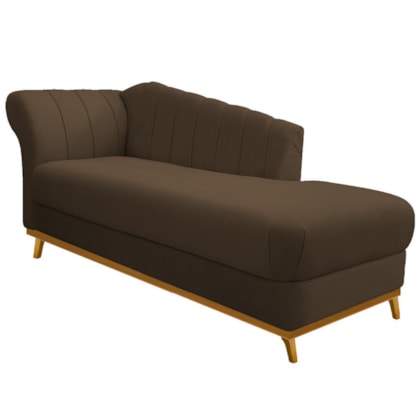 Recamier Vanessa 140cm Lado Direito Suede Marrom - Amarena Móveis