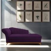 Recamier Vanessa 140cm Lado Direito Suede Roxo - Amarena Móveis