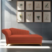 Recamier Vanessa 140cm Lado Direito Suede Terracota - Amarena Móveis