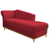 Recamier Vanessa 140cm Lado Direito Suede Vermelho - Amarena Móveis