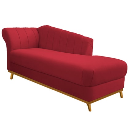 Recamier Vanessa 140cm Lado Direito Suede Vermelho - Amarena Móveis