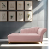 Recamier Vanessa 140cm Lado Esquerdo Suede Rosê - Amarena Móveis