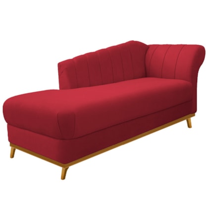 Recamier Vanessa 140cm Lado Esquerdo Suede Vermelho - Amarena Móveis