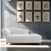 Recamier Vanessa 160cm Lado Direito Corano Branco - Amarena Móveis
