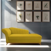 Recamier Vanessa 160cm Lado Direito Suede Amarelo - Amarena Móveis