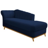 Recamier Vanessa 160cm Lado Direito Suede Azul Marinho - Amarena Móveis