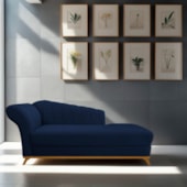 Recamier Vanessa 160cm Lado Direito Suede Azul Marinho - Amarena Móveis