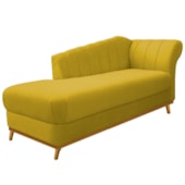 Recamier Vanessa 160cm Lado Esquerdo Suede Amarelo - Amarena Móveis