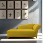 Recamier Vanessa 160cm Lado Esquerdo Suede Amarelo - Amarena Móveis