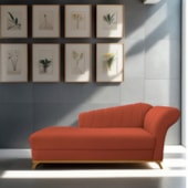 Recamier Vanessa 160cm Lado Esquerdo Suede Terracota - Amarena Móveis