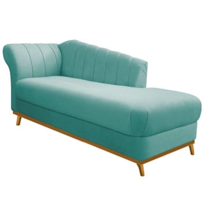 Recamier Vanessa 185cm Lado Direito Suede Azul Tiffany - Amarena Móveis