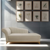 Recamier Vanessa 185cm Lado Direito Suede Bege - Amarena Móveis