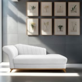 Recamier Vanessa 185cm Lado Direito Suede Branco - Amarena Móveis