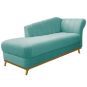 Recamier Vanessa 185cm Lado Esquerdo Suede Azul Tiffany - Amarena Móveis