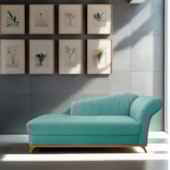 Recamier Vanessa 185cm Lado Esquerdo Suede Azul Tiffany - Amarena Móveis