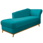 Recamier Vanessa 185cm Lado Esquerdo Suede Azul Turquesa - Amarena Móveis