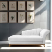 Recamier Vanessa 185cm Lado Esquerdo Suede Branco - Amarena Móveis