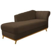 Recamier Vanessa 185cm Lado Esquerdo Suede Marrom - Amarena Móveis