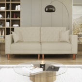 Sofá 03 Lugares Living Ponza Suede Bege
