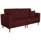 Sofá 03 Lugares Living Ponza Suede Bordo