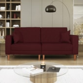 Sofá 03 Lugares Living Ponza Suede Bordo