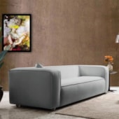 Sofá 2 Lugares 160cm Orgânico Luxo Recepção Cecília Bouclé  Cinza - Amarena Móveis