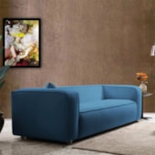 Sofá 2 Lugares 160cm Orgânico Luxo Recepção Cecília Linho Azul Royal - Amarena Móveis