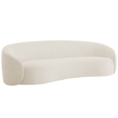 Sofá 2 Lugares Amore 160cm Orgânico Luxo Recepção Escritório Bouclé Bege