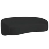 Sofá 2 Lugares Amore 160cm Orgânico Luxo Recepção Escritório Bouclé Preto