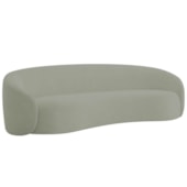 Sofá 2 Lugares Amore 160cm Orgânico Luxo Recepção Escritório Bouclé Verde Oliva