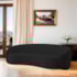 Sofá 2 Lugares Amore 160cm Orgânico Luxo Recepção Escritório Linho Preto