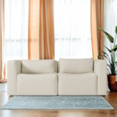 Sofá 2 Lugares Billy 150cm Orgânico Luxo Recepção Bouclé Bege